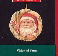 1991 Vision of Santa * Miniature Hallmark Keepsake Ornament 450qxm5937